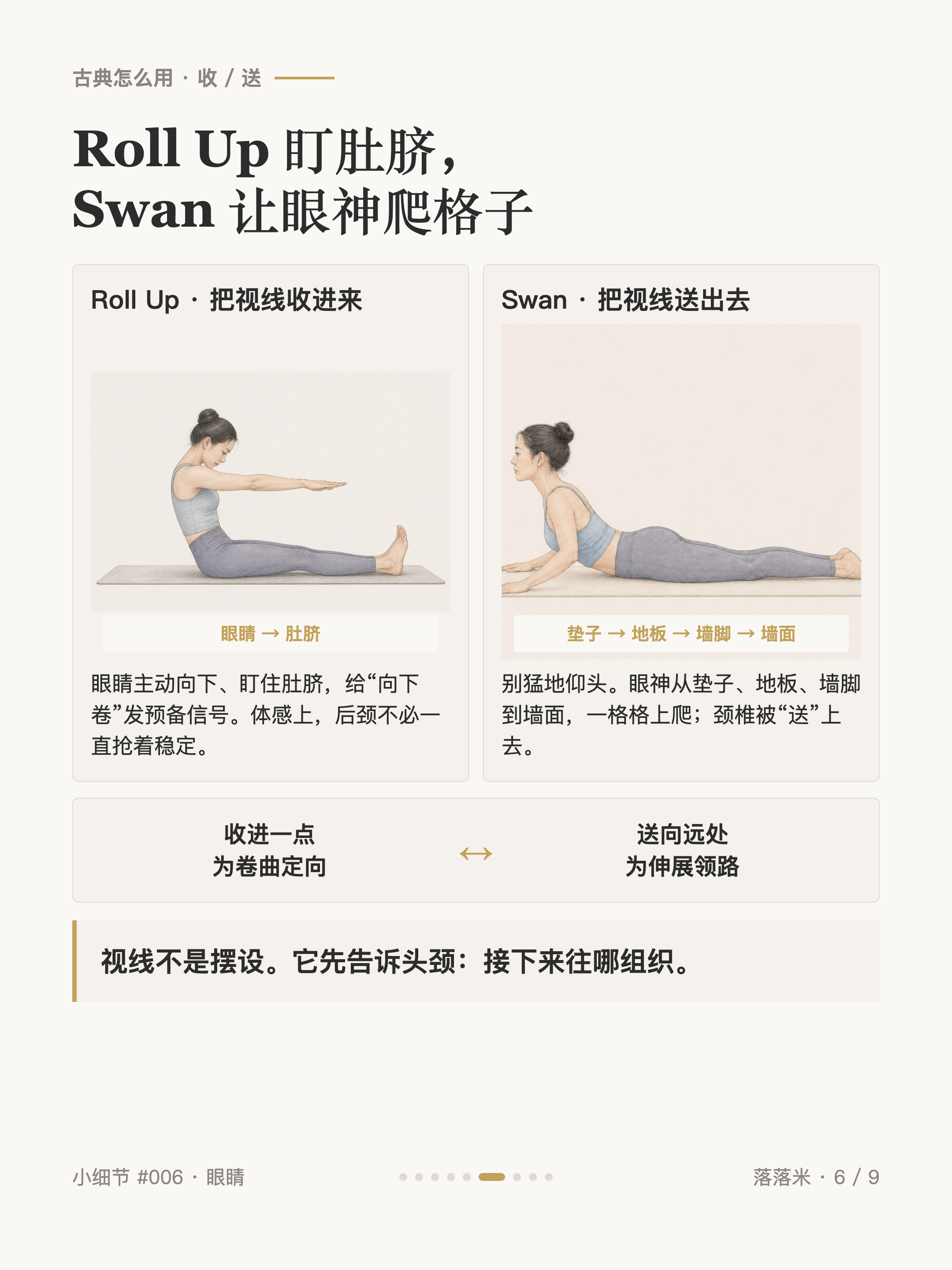 Roll Up 盯肚脐，Swan 让眼神爬格子
